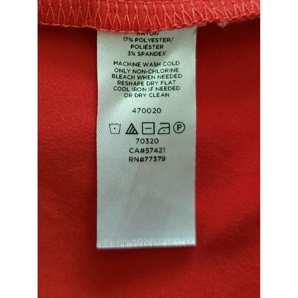 Ann Taylor Women Size M Red Tee Shirt Dress with Ruffled Hem Short Sleeves - Picture 5 of 5